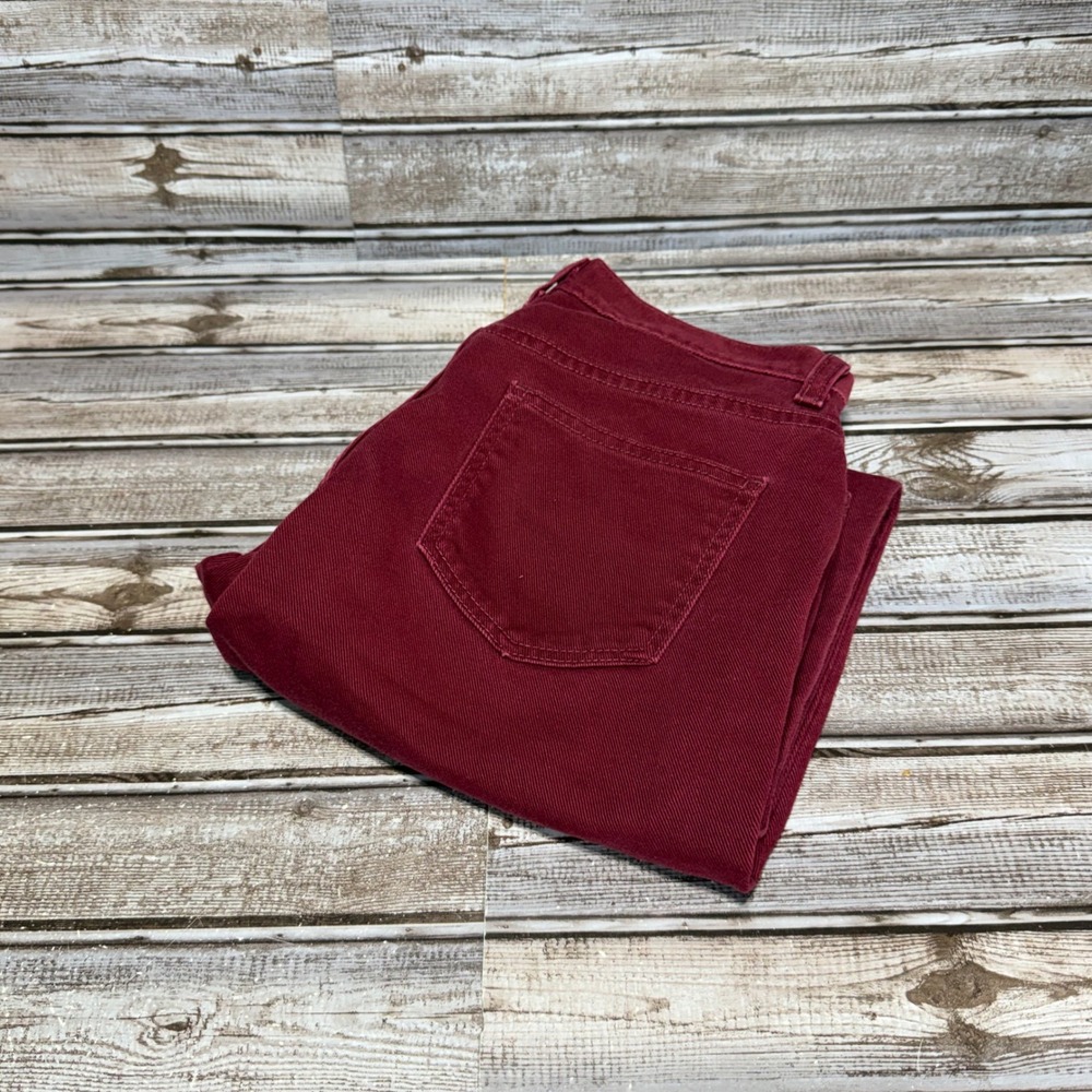 LL Bean Burgundy Straight Leg Casual Denim Jeans Women Size 6 Regular